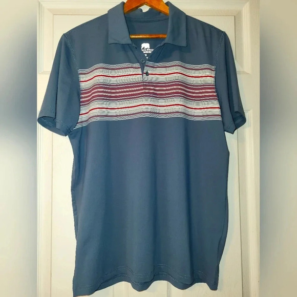 The Normal Brand Other - The Normal Brand Sunset Seamed Performance Polo Blue Red Size Medium